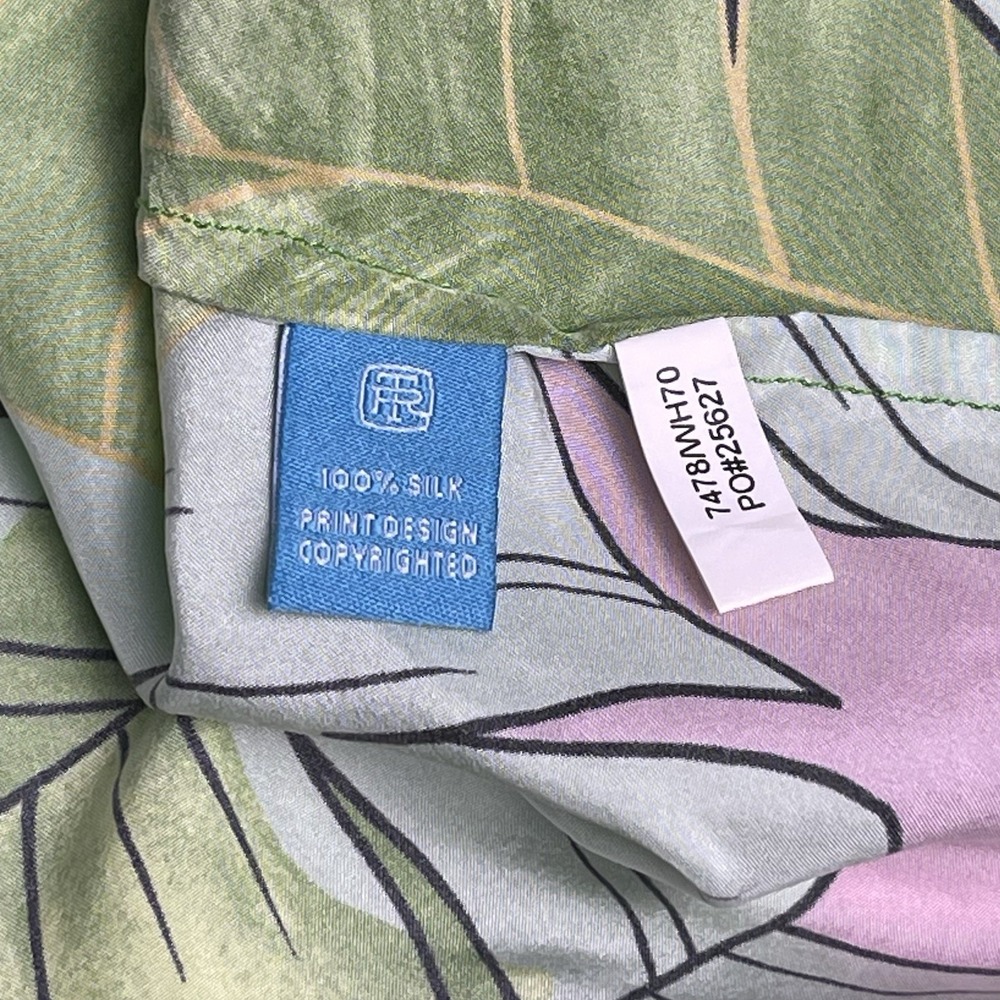 Tori Richard Honolulu Medium Green Pink Black Hawaiian 100% Silk Resort Dress - Picture 5 of 13